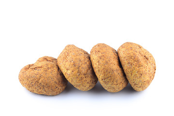 Fresh whole grain bread on white background