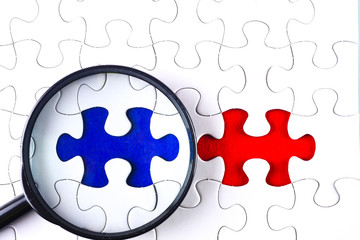 Missing jigsaw puzzle piece, business concept for completing the final puzzle piece