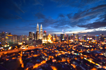 Blur image of Kuala Lumpur skyline