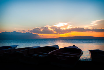atardecer en la playa