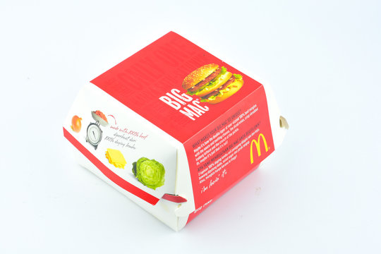 Kuala Lumpur, Malaysia-March 26, 2016: Big Mac burger in the box. McDonald's Corporation is the world's largest chain of hamburger fast food restaurants