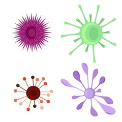 Set viruses, bacteria and protozoa. Isolated on white background. Design elements for medical posters, brochures, articles, infographics, websites. etc.