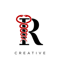 r health logo design vector icon