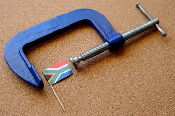 South African economy under pressure concept image. 
