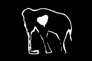 Spanish cave painting illustration silhouette