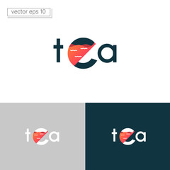 Illustration vector graphic Logo design writing Tea combination drink
