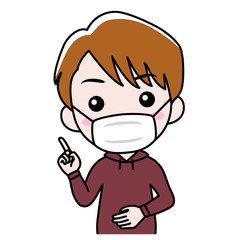 感染症対策でマスクをした男性