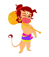 God Baal Hanuman Vector Illustration