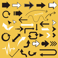 シンプルなベクター矢印のデザインセット