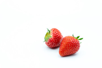 Fresh strawberries on white background