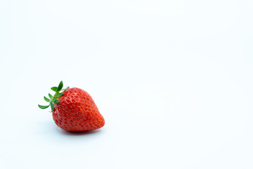 Fresh strawberries on white background