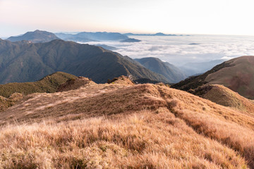 Scenic view of the sea of clouds at the summit of  Mount Pulag National Park, Benguet, Philippines