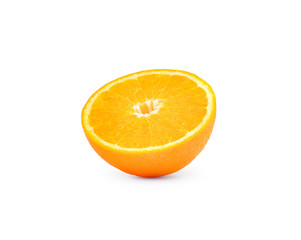 Fresh orange on white background