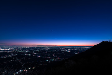 筑波山から見た関東平野の夜景