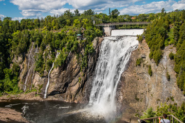 Fototapeta premium The Montmorency Falls, a large waterfall on the Montmorency River in Quebec, Canada