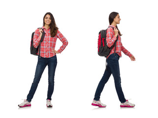 Fototapeta premium Young student isolated on white