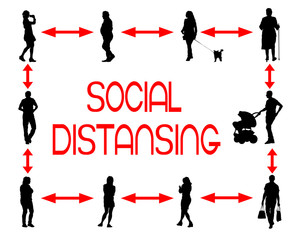Social distance recommendations. Coronavirus quarantine image
