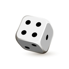 illustration Online Poker casino banner with dice on white surface table. Marketing Luxury Banner big win Jackpot Online Casino isolated on white background. Advertising poster with dice