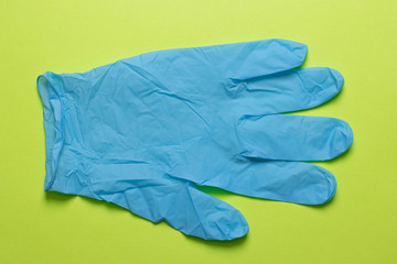 blue rubber medical glove