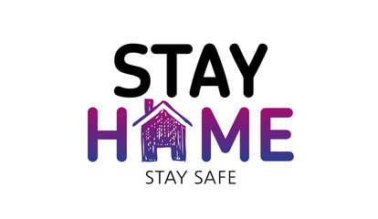 Stay home stay safe doodle illustration. Quarantine. Pandemic coronavirus. 