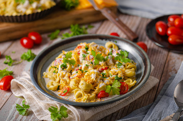 Delicious homemade tortellini