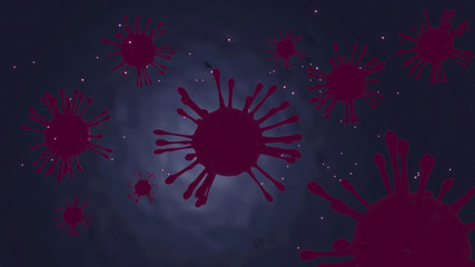 Fototapeta na wymiar Corona 2019 virus model or Covid-19 abstract background