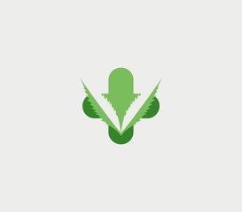 medical cannabis logo design template , vector illustrations