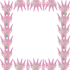 contour frame pink flowers illustration