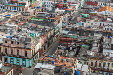 Aerial View of grungy Havana Cuba