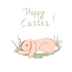 Easter rabbit in green 