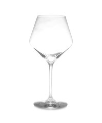 Empty clean wine glass isolated on white