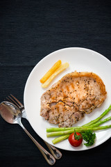 pork steak is cooked