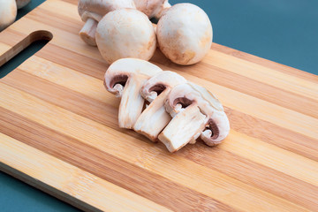 White mushrooms champignon