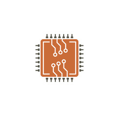 Processor chip related icon on background for graphic and web design. Creative illustration concept symbol for web or mobile app