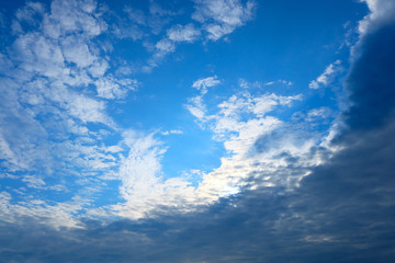 Fototapeta premium Blue sky and clouds taken in Jeju Island.