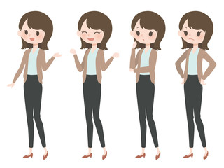 Fototapeta premium 私服／オフィスカジュアルの女性 セット