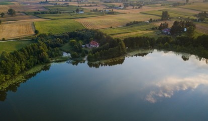 Sitno Lake Kujawsko Pomorskie Poland Filds Country Farm Sunset