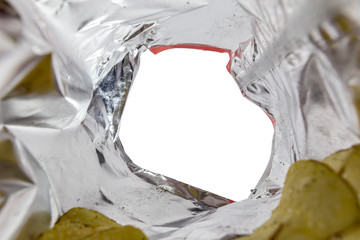 Creative angle concept inside a bag of chips