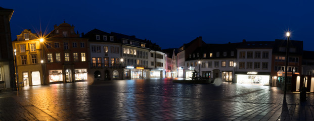 The lightened cathedral in Paderborn at night © Marius