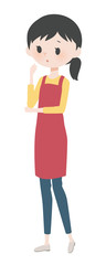 エプロン姿の女性