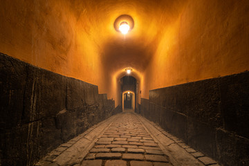 Yellow tunnel in Old Town, Stockholm