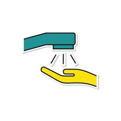 The symbol of washing hands, keeping clean, clean of germs, viruses, hand sanitizers.