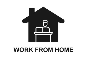 Working from home icon on white background 