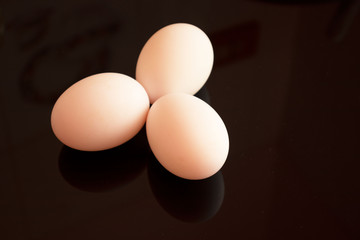 three eggs on the table