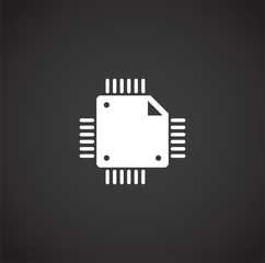 Processor chip related icon on background for graphic and web design. Creative illustration concept symbol for web or mobile app