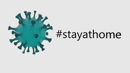 Stay at home 3D illustrated typography