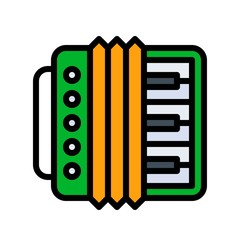 Saint Patrick related piano instrument vector with editable stroke,
