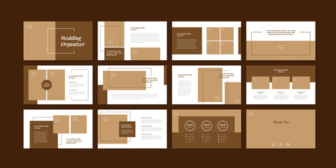 Minimal slides presentation background template. wedding planner presentation template - obrazy, fototapety, plakaty
