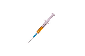 Fototapeta premium small syringe on a white background