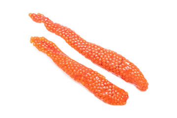 Fish caviar isolated on white background